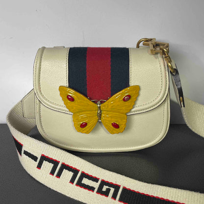 Gucci Ophidia White Leather Crossbody Bag