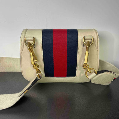 Gucci Ophidia White Leather Crossbody Bag
