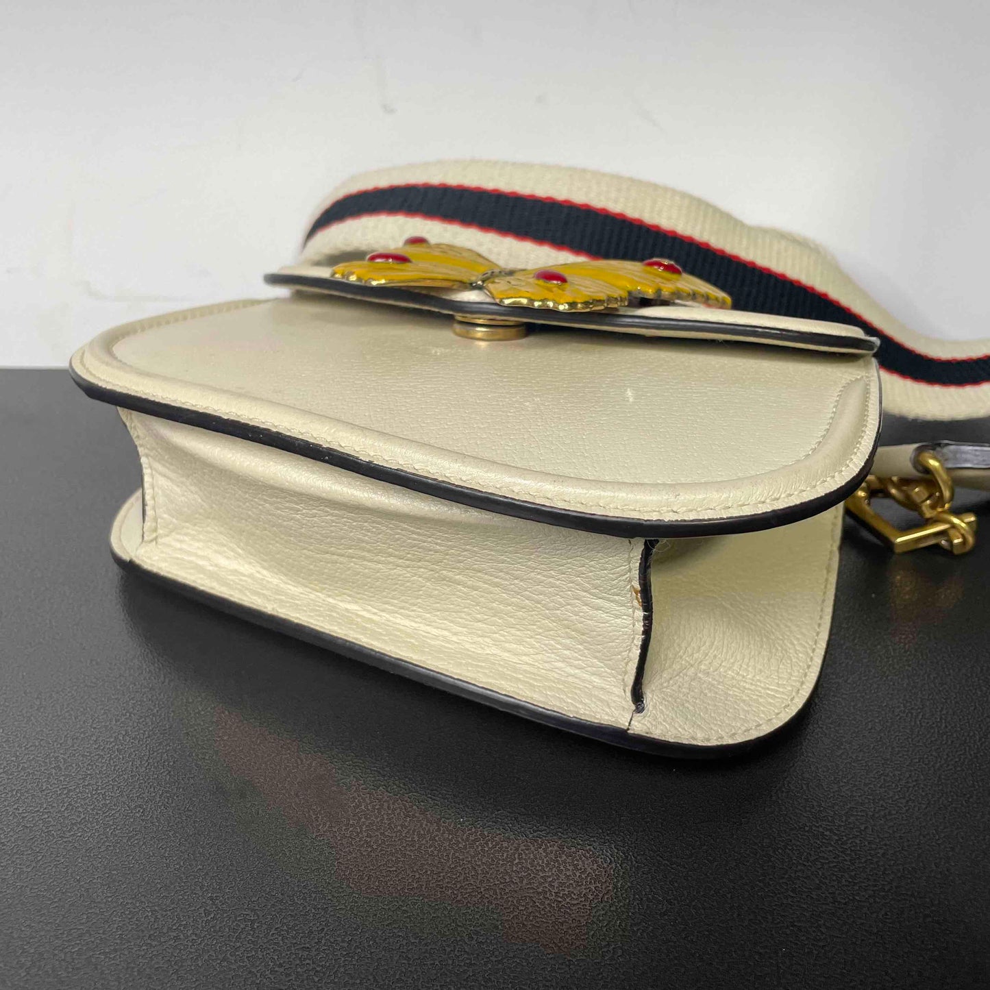 Gucci Ophidia White Leather Crossbody Bag