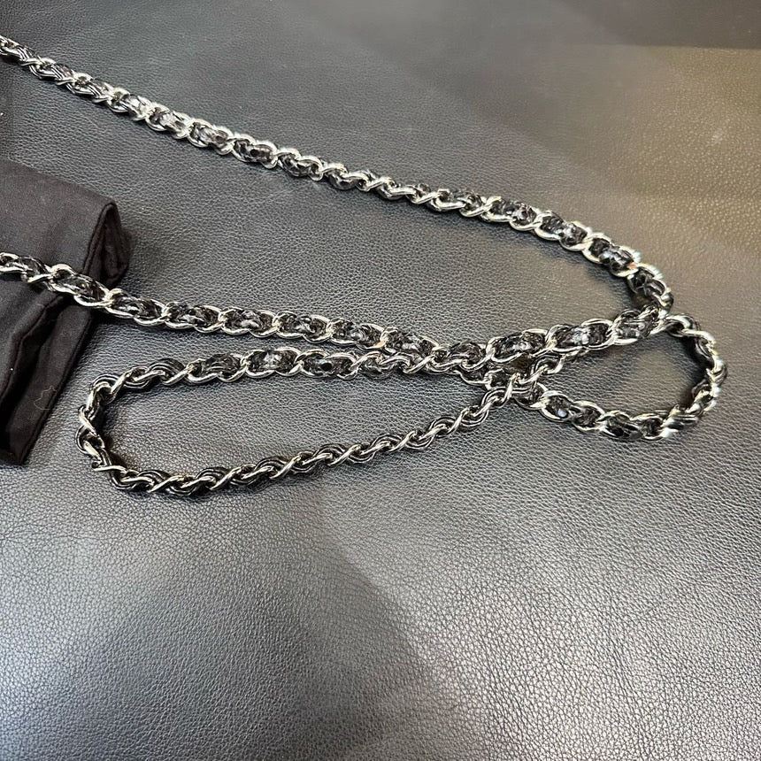 Chanel Black Snakeskin Large Mini Crossbody Bag