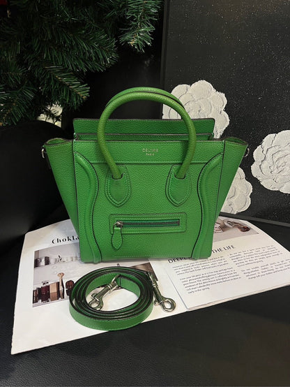 Celine Avocado Green Smiley Crossbody Bag Medium Size