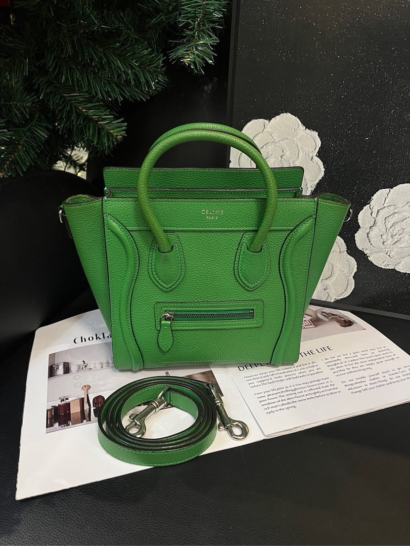 Celine Avocado Green Smiley Crossbody Bag Medium Size