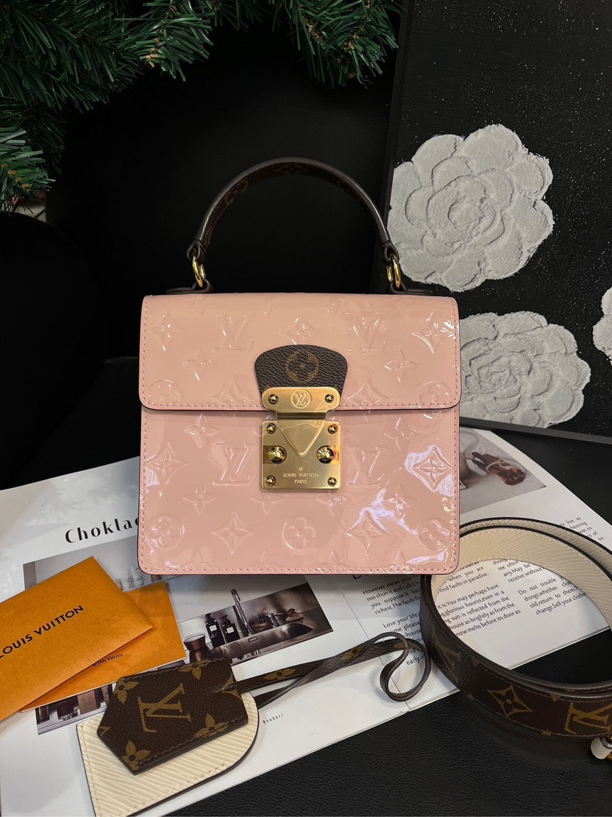 Louis Vuitton Pink Patent Leather Spring Street Crossbody Bag
