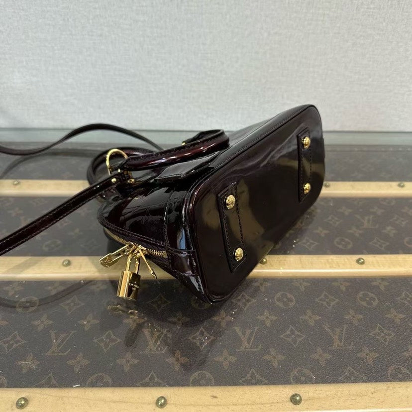 Louis Vuitton Alma BB Cherry Patent Leather Crossbody Handbag