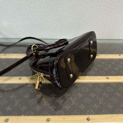 Louis Vuitton Alma BB Cherry Patent Leather Crossbody Handbag