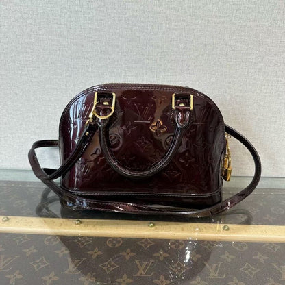 Louis Vuitton Alma BB Cherry Patent Leather Crossbody Handbag