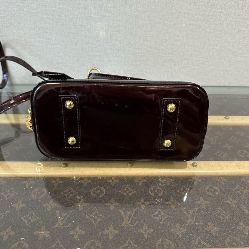 Louis Vuitton Alma BB Cherry Patent Leather Crossbody Handbag