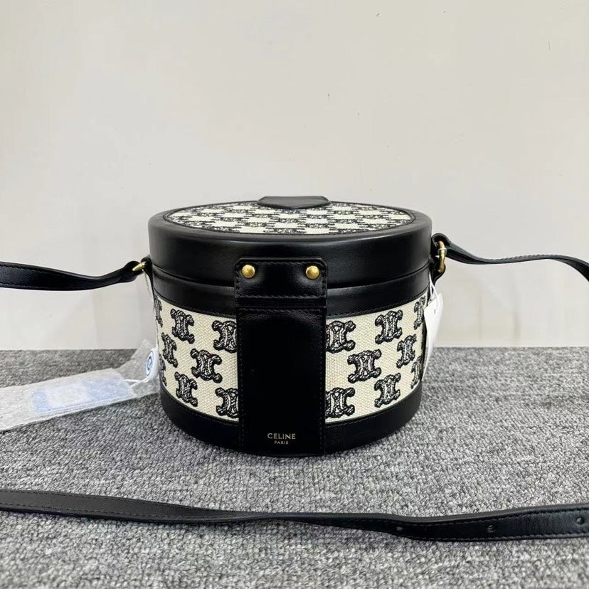 Celine Vanity Bag Black and White Monogram Crossbody