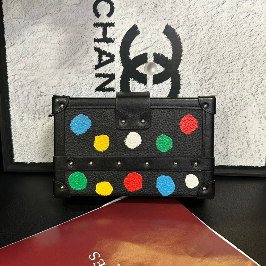 Louis Vuitton Yayoi Kusama Black Multicolor Camera Box Crossbody Bag