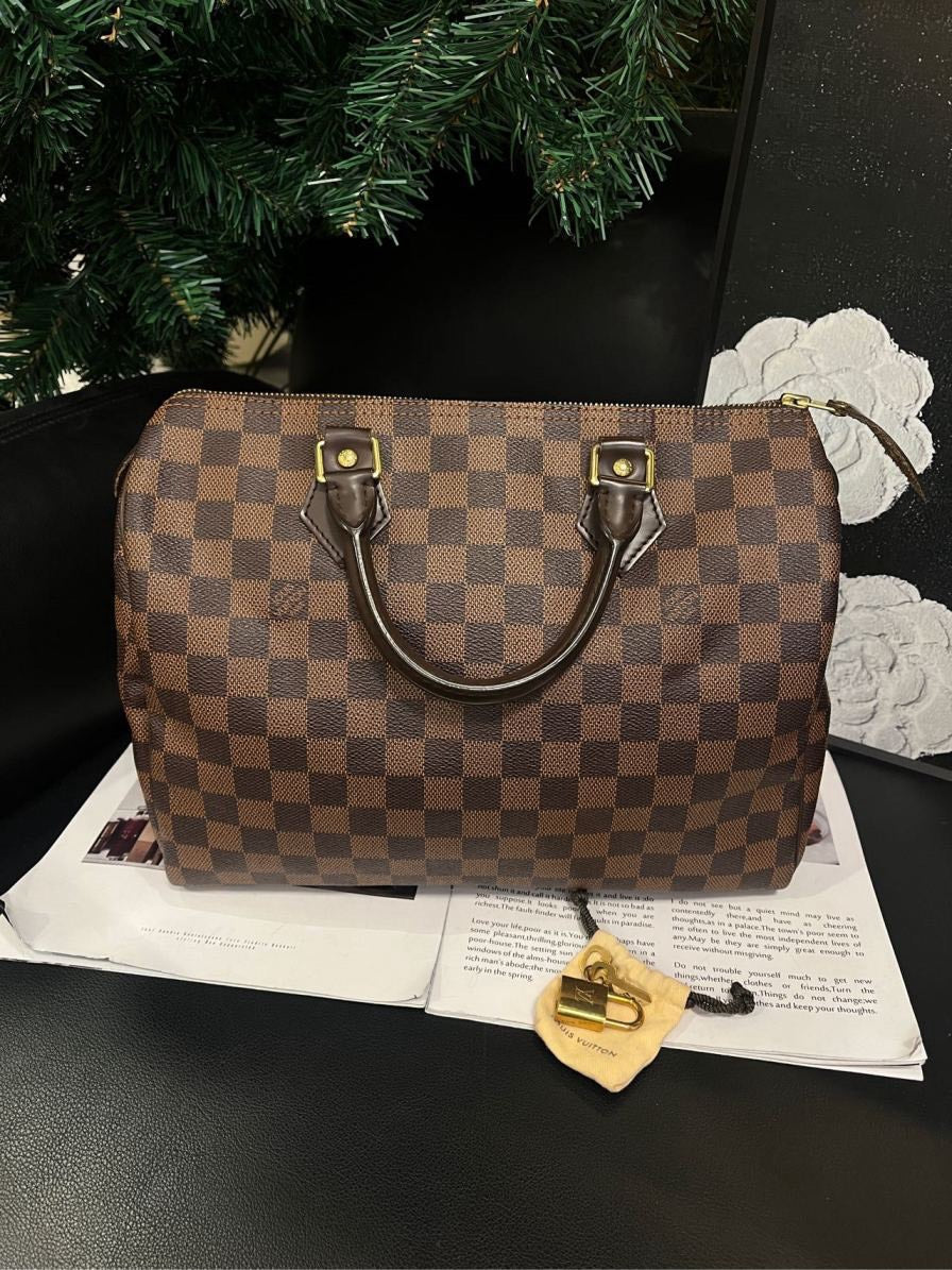 Louis Vuitton Speedy 30 Damier Ebene Brown Handbag Crossbody Bag