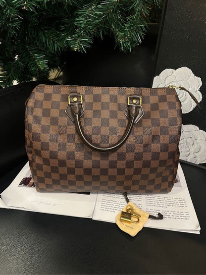 Louis Vuitton Speedy 30 Damier Ebene Brown Handbag Crossbody Bag