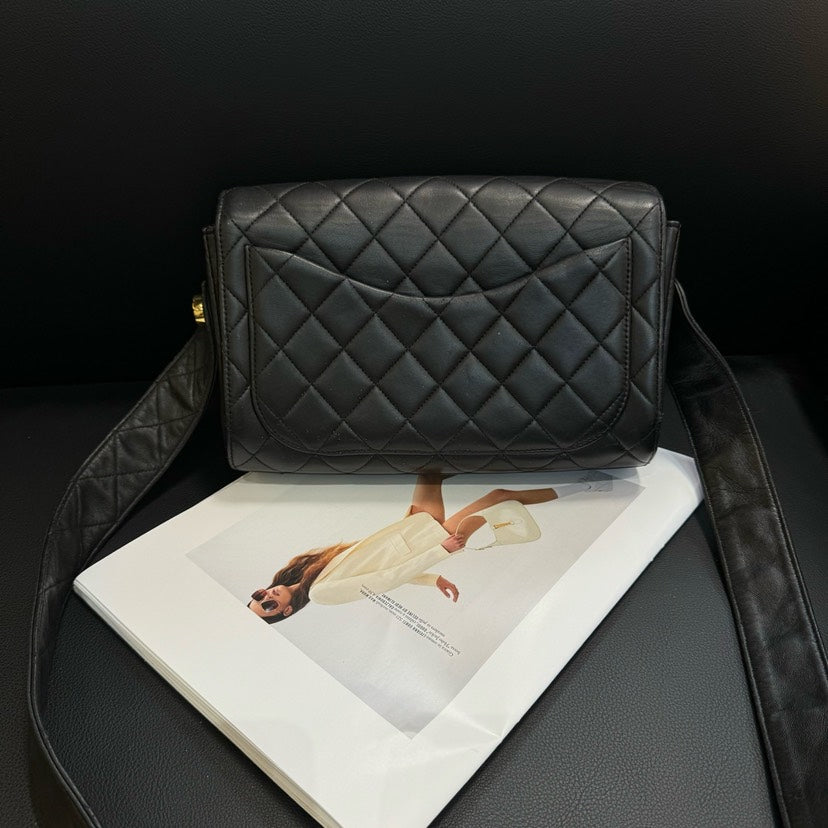Chanel Quilted Leather Black Crossbody Style