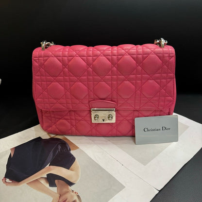 Christian Dior Pink Quilted Flap Bag 25X10X17Cm