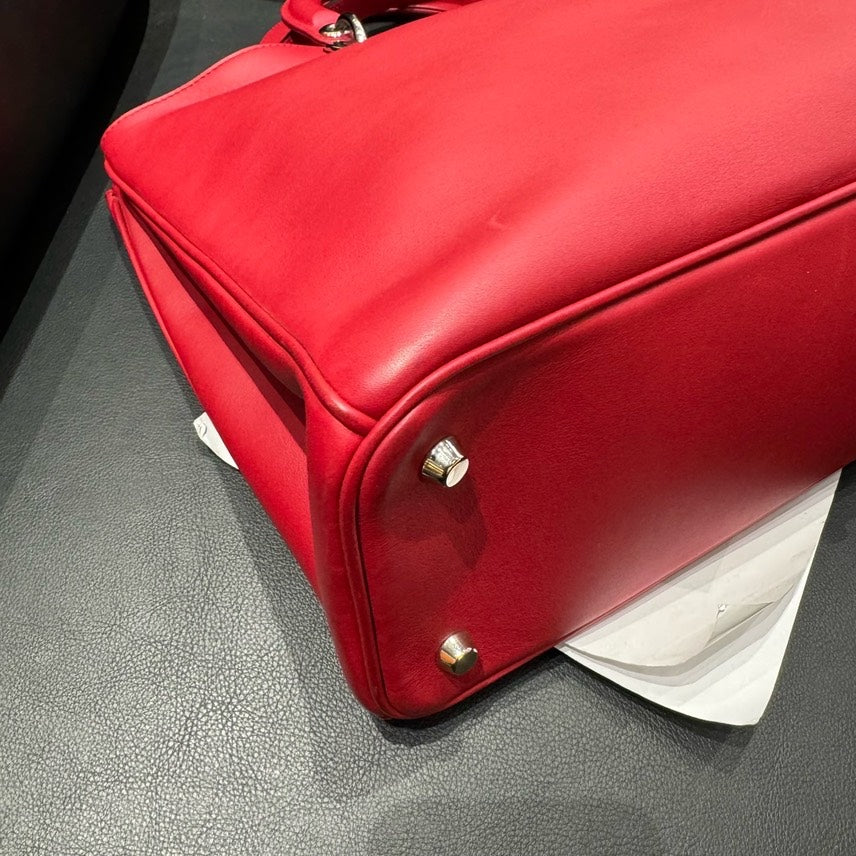 Dior Red Vip Leather Tote Bag 38X26X12