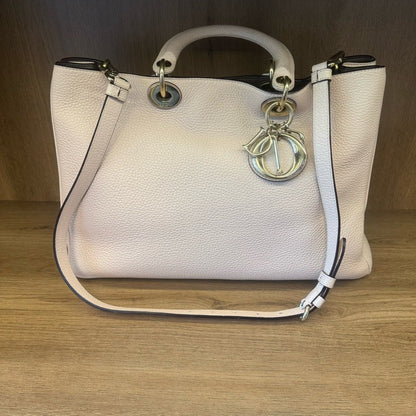 Dior Vip White Leather Tote Bag Medium