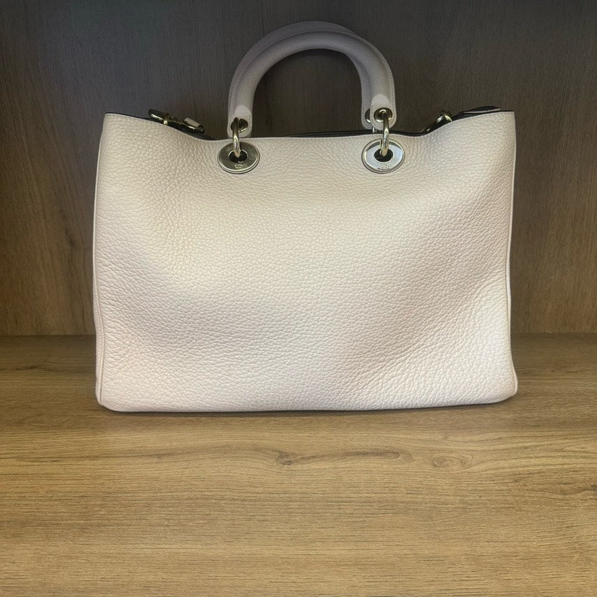 Dior Vip White Leather Tote Bag Medium