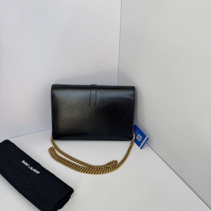 Saint Laurent Monogram Envelope Crossbody Bag Black and White