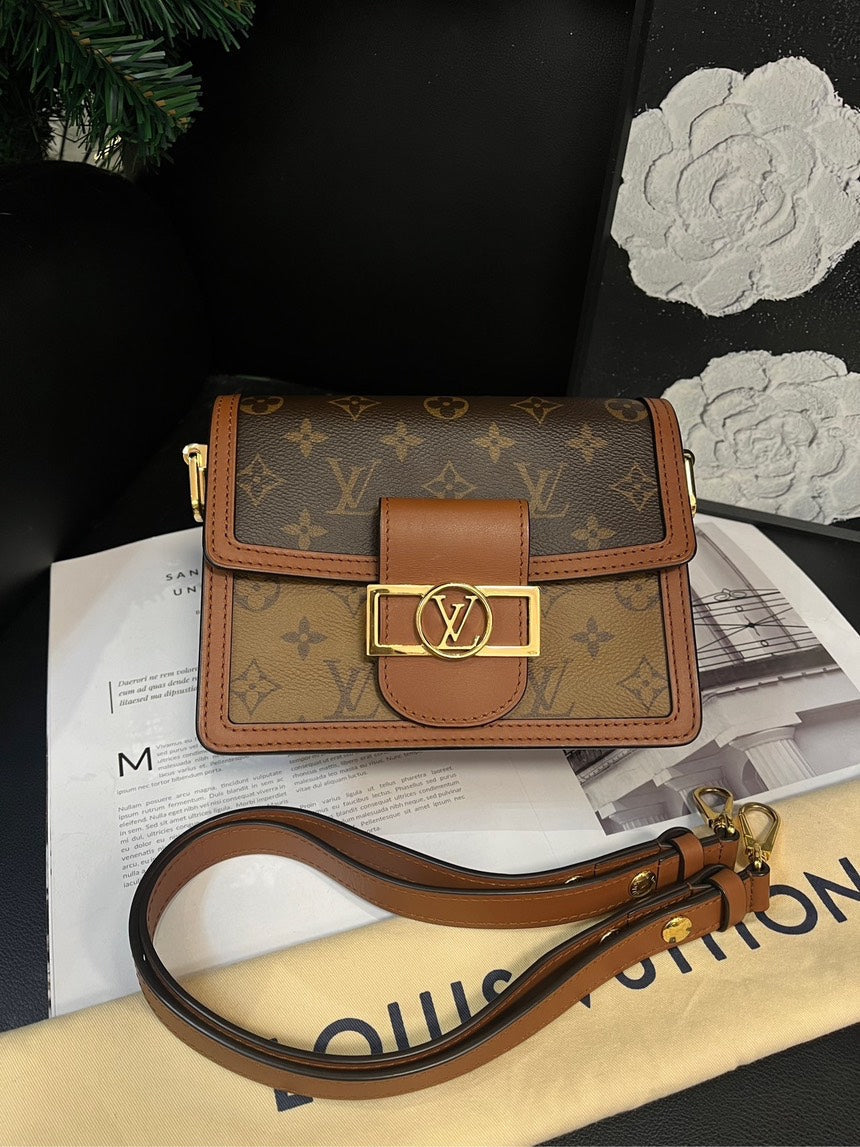 Louis Vuitton Daphne Caramel Colour Block Crossbody Bag