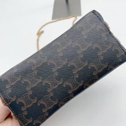 Celine Triomphe Canvas Brown Crossbody Bag