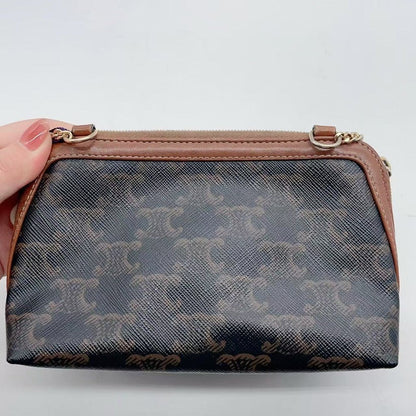 Celine Triomphe Canvas Brown Crossbody Bag