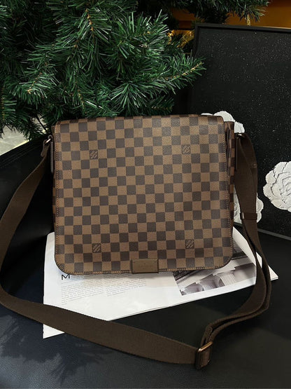 Louis Vuitton Checkerboard Flap Postman Brown Crossbody Bag