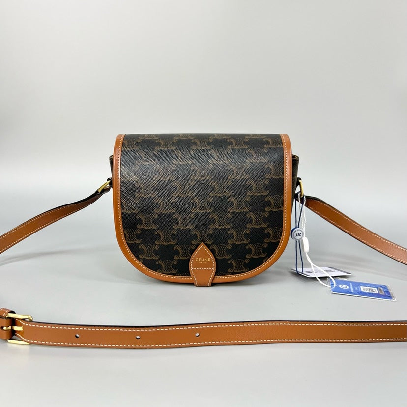 Celine Folco Brown Crossbody Bag 18x16cm