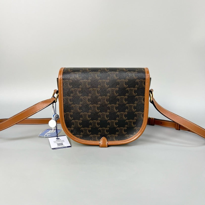 Celine Folco Brown Crossbody Bag 18x16cm
