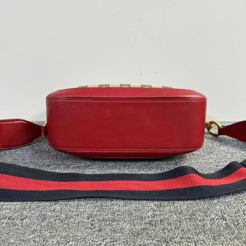 Gucci Horsebit Beige Red Crossbody Bag