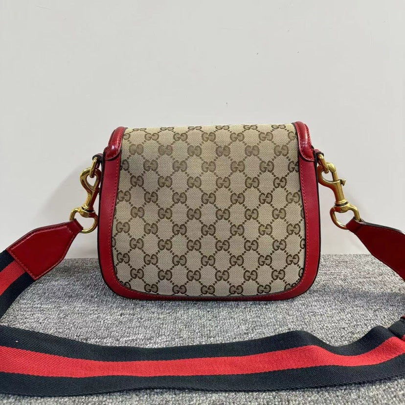 Gucci Horsebit Beige Red Crossbody Bag