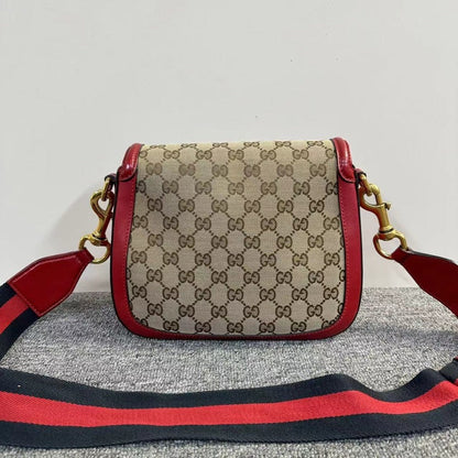 Gucci Horsebit Beige Red Crossbody Bag
