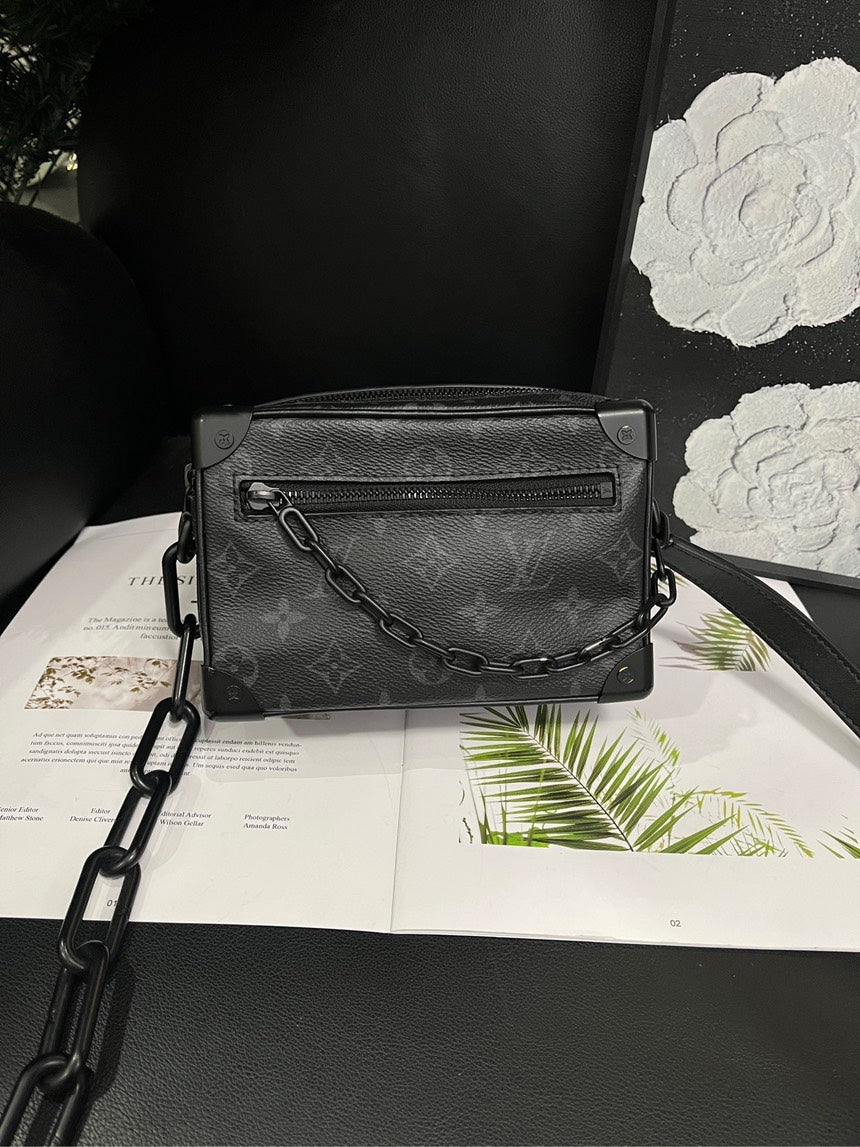 Louis Vuitton Soft Trunk Box Crossbody Bag Black