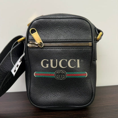 Gucci Leather Camera Crossbody Black Bag
