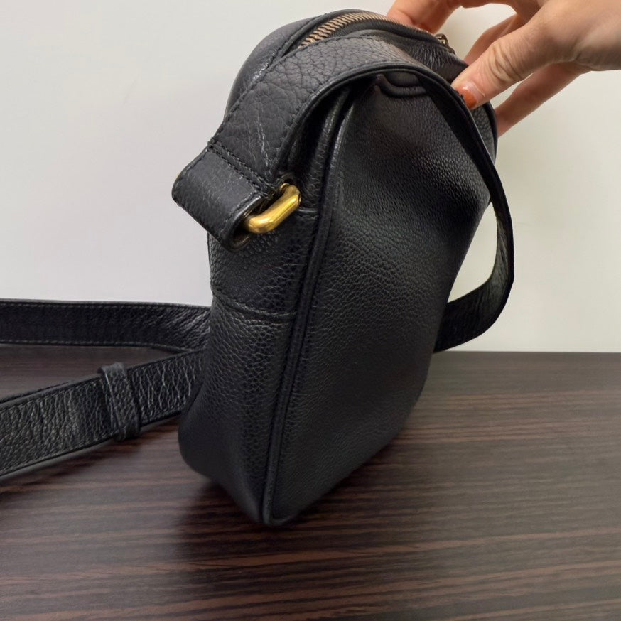 Gucci Leather Camera Crossbody Black Bag