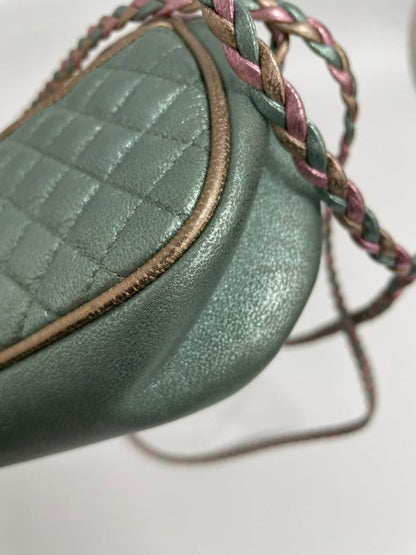 GUCCI Mini Pochette Metallic Pink & Green Crossbody Bag