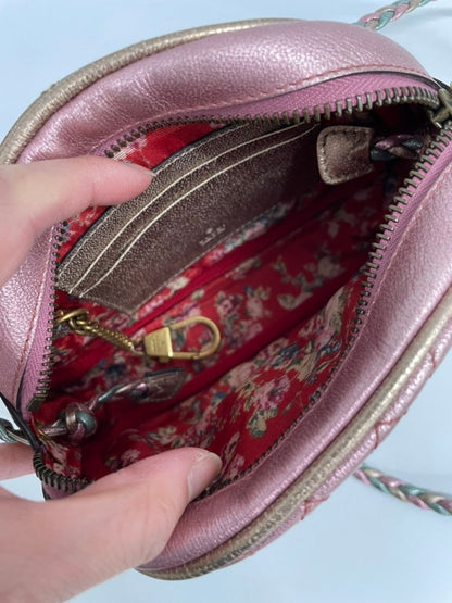 GUCCI Mini Pochette Metallic Pink & Green Crossbody Bag
