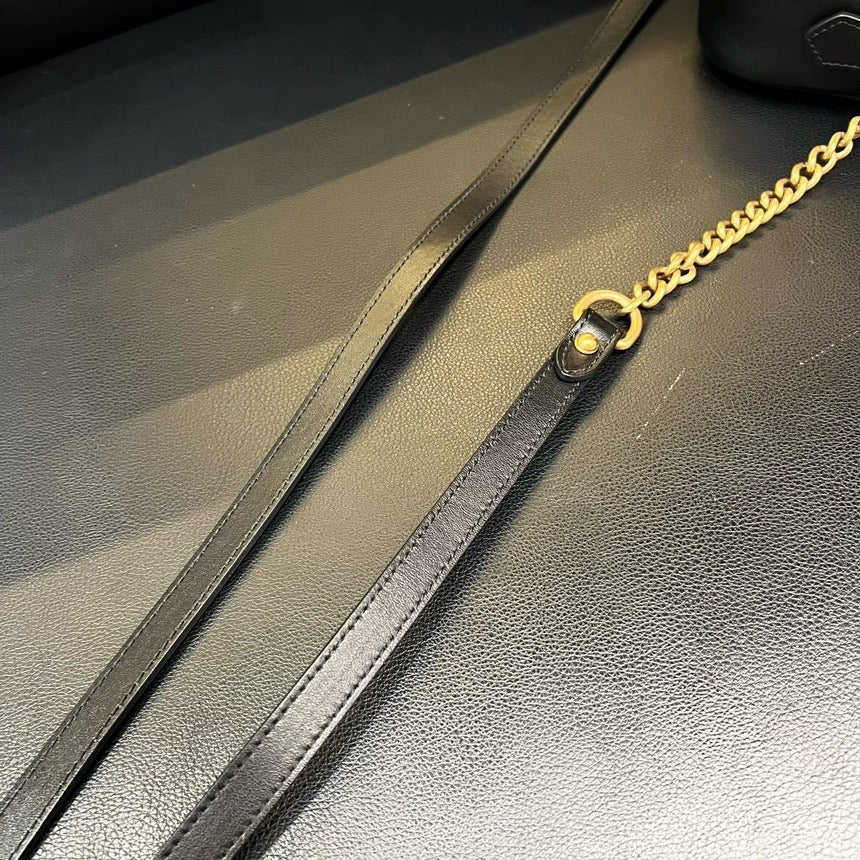 Gucci Marmont Black Gold Camera Crossbody Bag