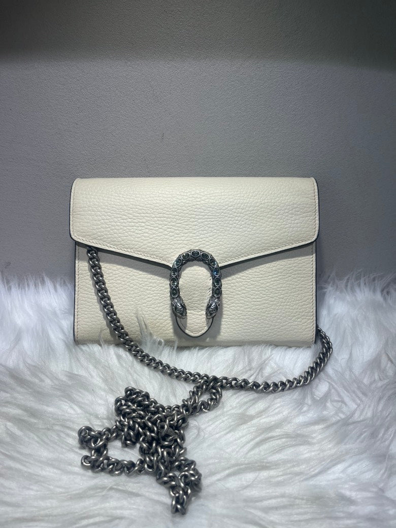 Gucci Dionysus White Leather Crossbody Bag