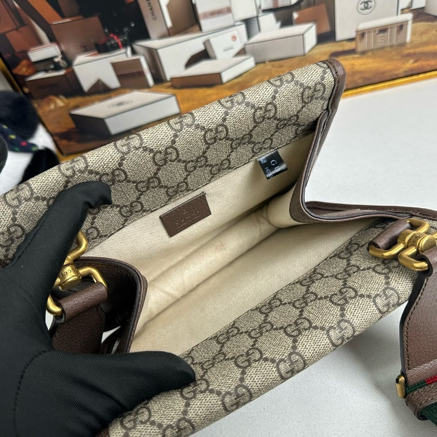Gucci Ophidia Beige Crossbody Bag Brown