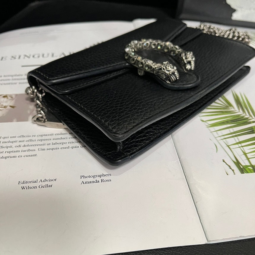 Gucci Black Mini Dionysus WOC Crossbody Bag