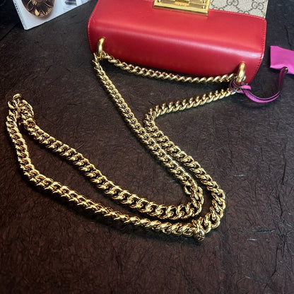 Gucci Flower Color Block Moonlight Treasure Box Chain Crossbody Bag