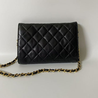Preloved Chanel WOC Black Quilted Leather Crossbody Bag