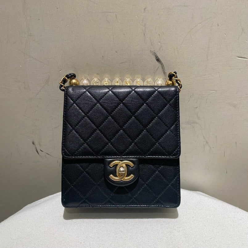 Chanel Limited Edition Black Gold Crossbody Bag