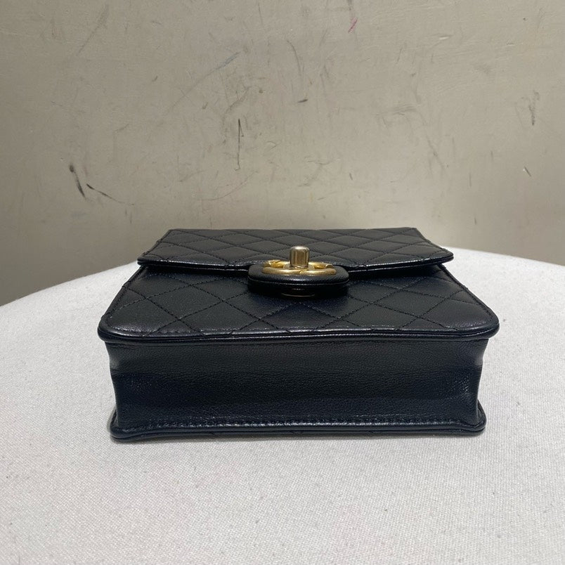 Chanel Limited Edition Black Gold Crossbody Bag