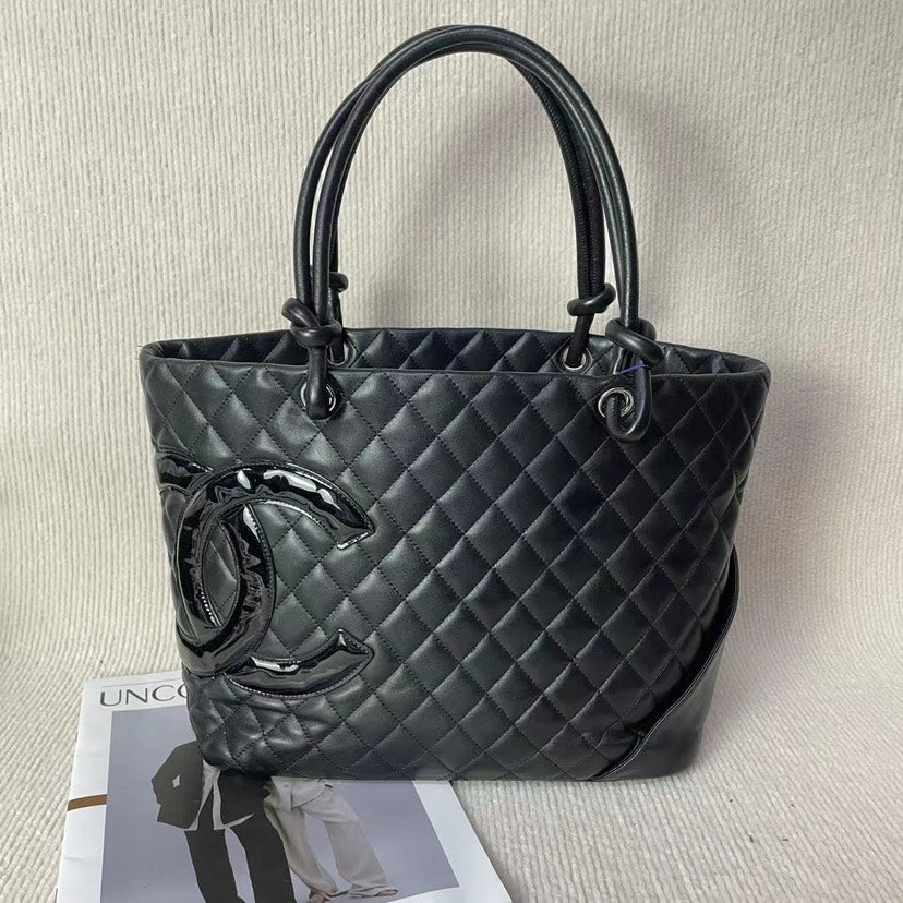 Chanel Cambon Leather Black Tote