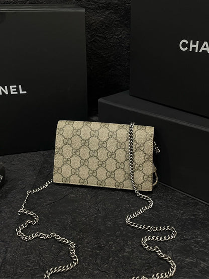 Gucci Supermini Monogram Dionysus Beige Crossbody Bag