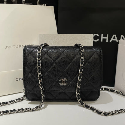 Chanel Wallet On Chain Caviar Leather Black Crossbody Bag