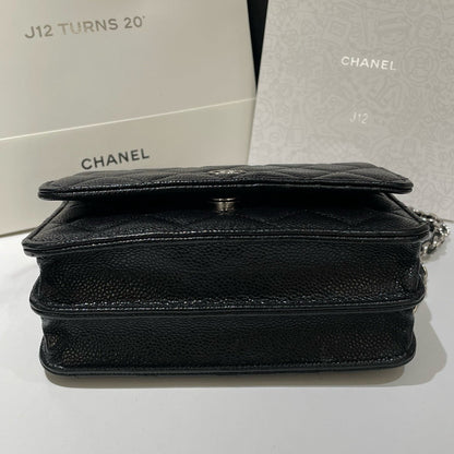 Chanel Wallet On Chain Caviar Leather Black Crossbody Bag