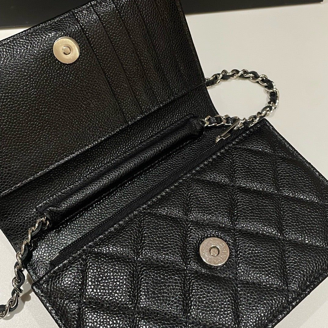 Chanel Wallet On Chain Caviar Leather Black Crossbody Bag