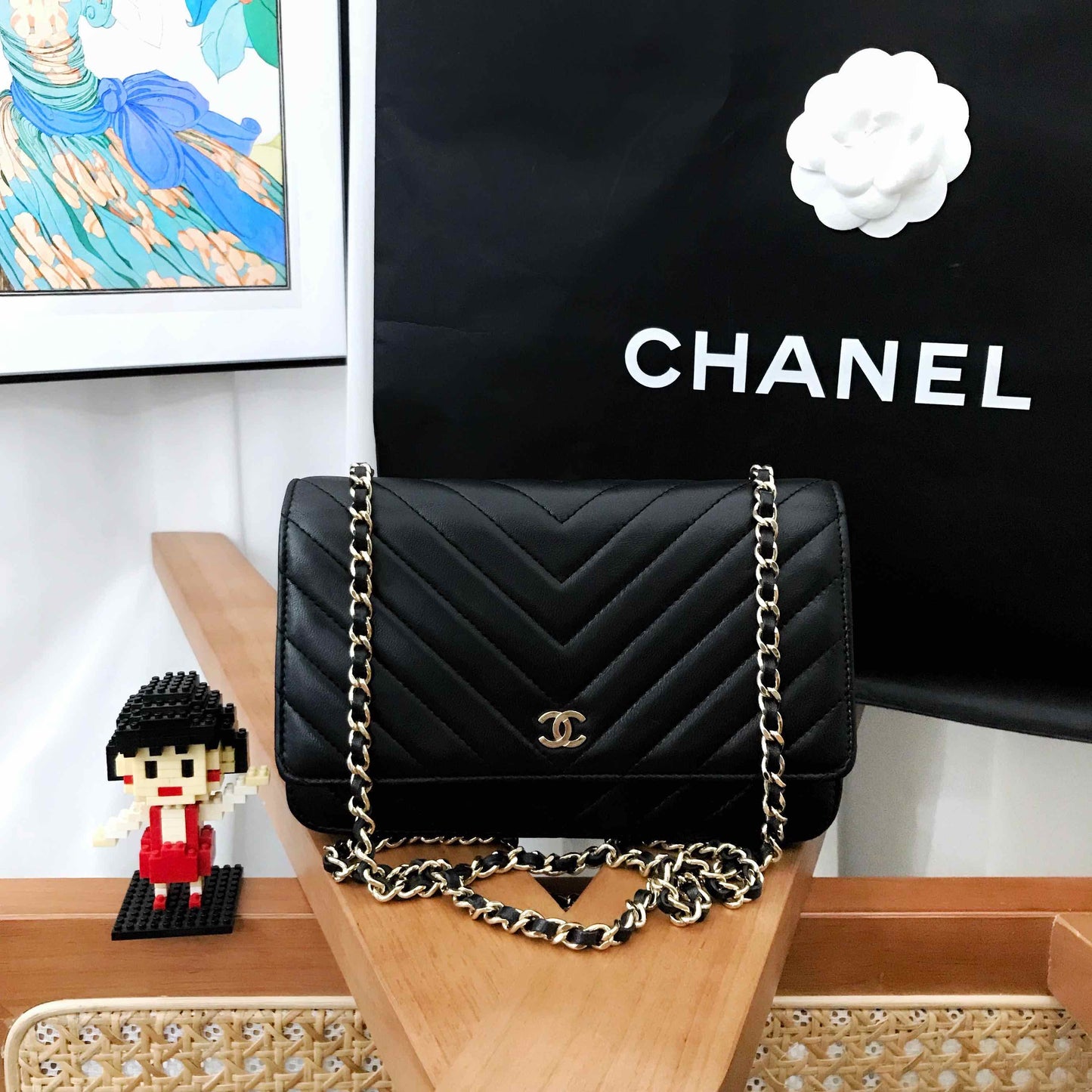 Chanel Classic WOC Black Leather Crossbody Bag