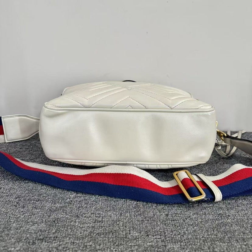 Gucci GG Marmont Bag White Leather Crossbody Bag